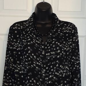 Bird blouse with front tie